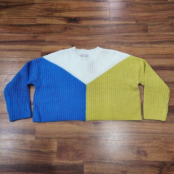 🔸️NWT Sincerely Jules Colorblock Knit Cropped Sweater Small - Picture 1 of 8